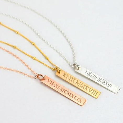 Custom Vertical Plate Necklace