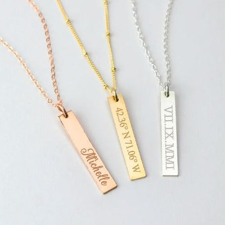 Custom Vertical Plate Necklace