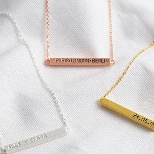 Custom Horizontal 3D Bar Necklace