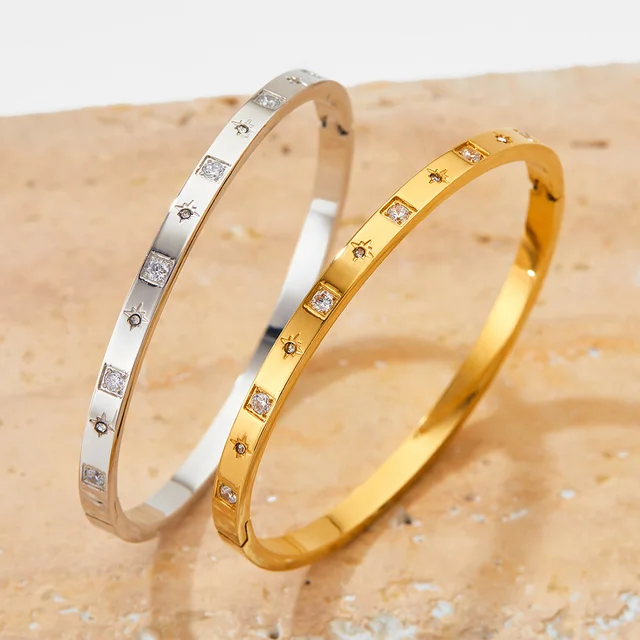Square+ Star Alternating Gem Cuff