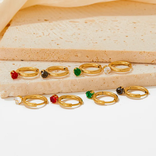 Single Gem Hoop | Small