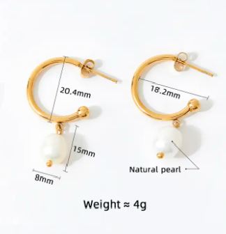 Freshwater Pearl Hoops - Single Pearls