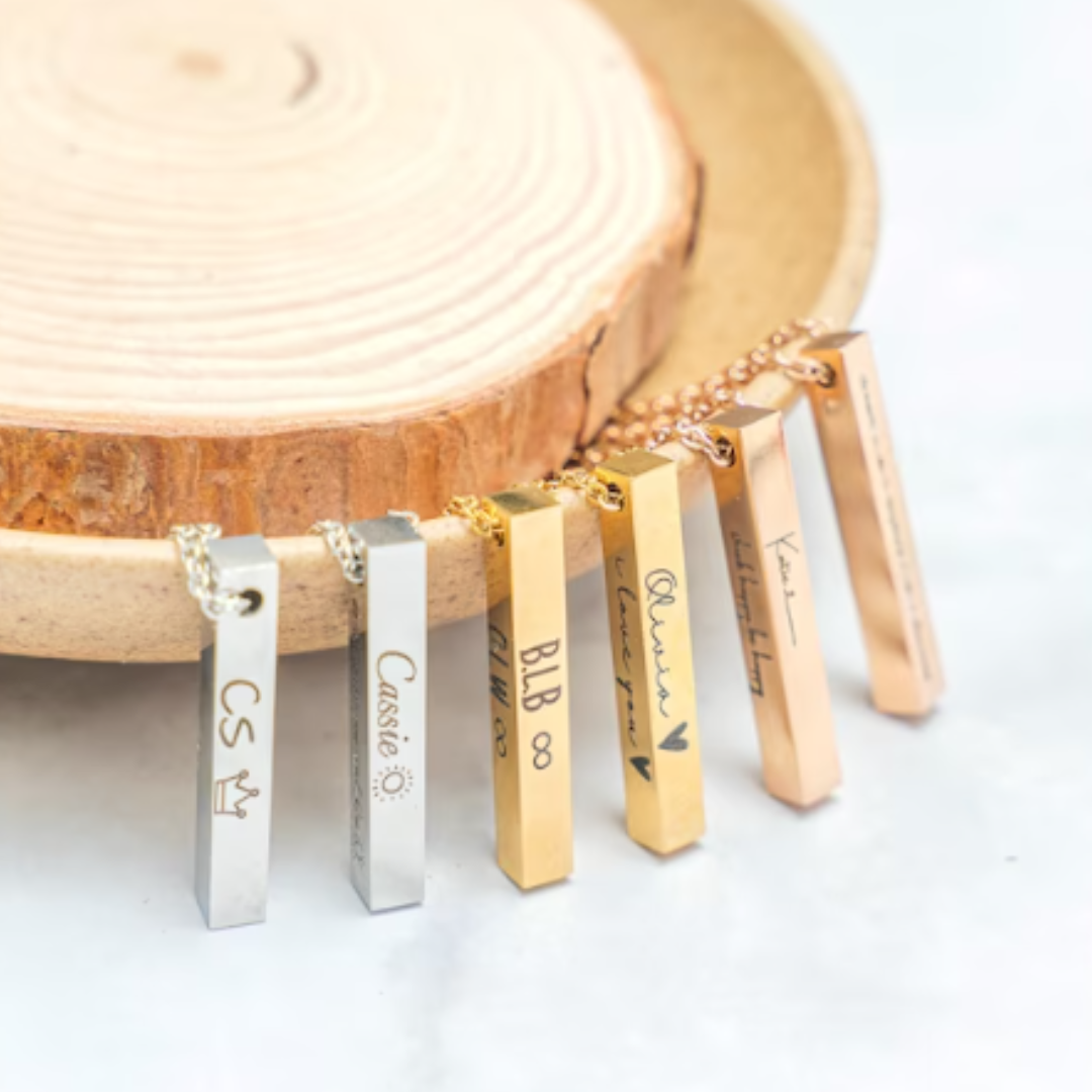 Custom Name Vertical Bar Necklace