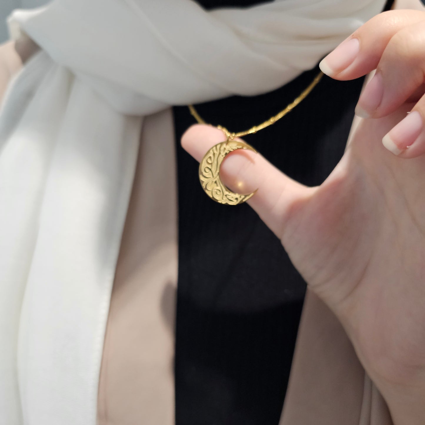 "Do what is Beautiful" | Moon Engraved Necklace