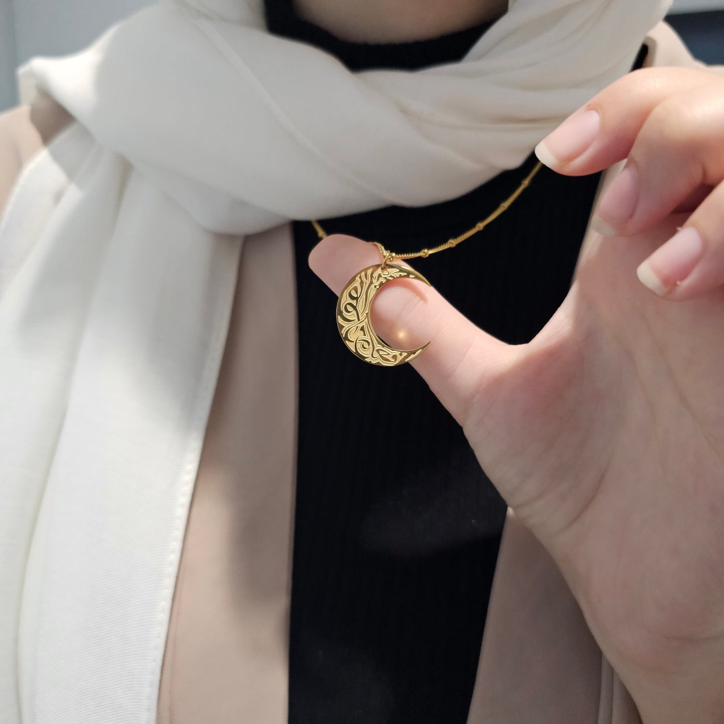 "Do what is Beautiful" | Moon Engraved Necklace