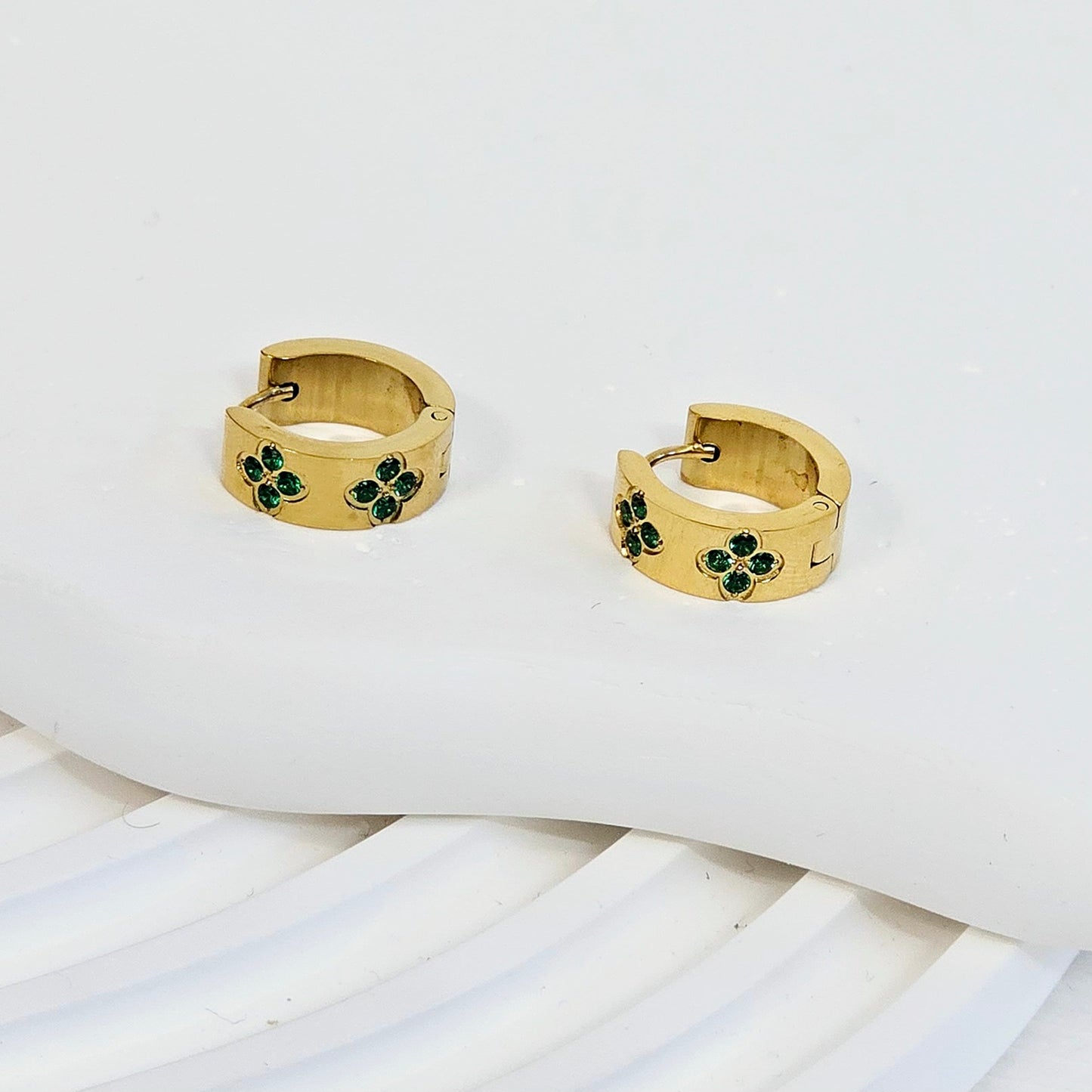 Zircona Gem Flower Hoop - 3 types