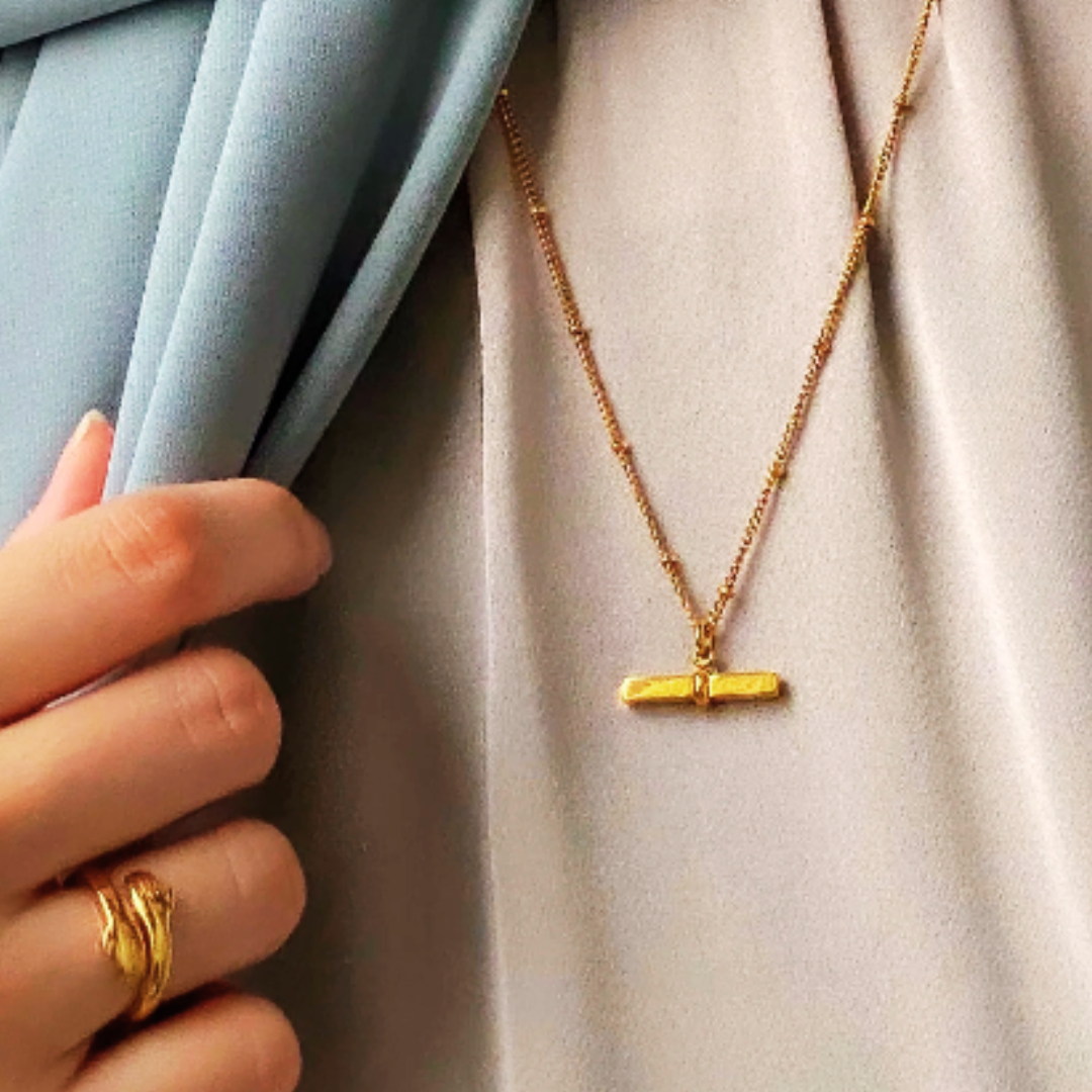 Patience & Prayer T-Bar Necklace | Women