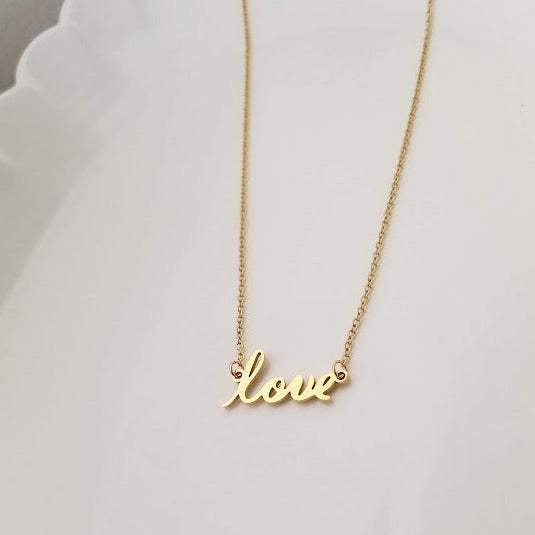 Love Cursive Necklace