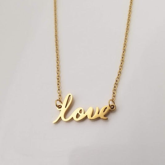 Love Cursive Necklace