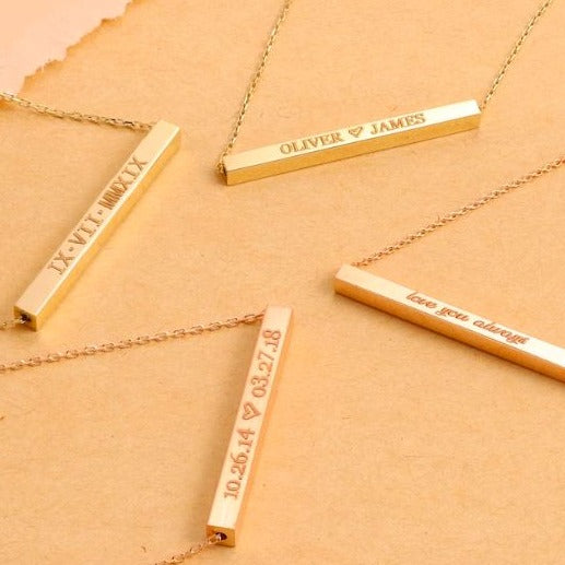 Custom Horizontal 3D Bar Necklace