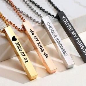 Custom Name Vertical Bar Necklace