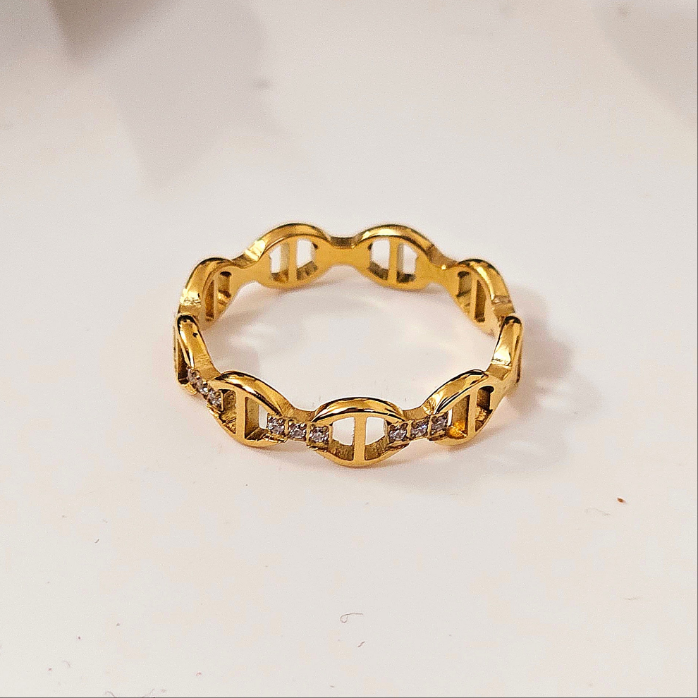 Iced Out Infinity Link Ring