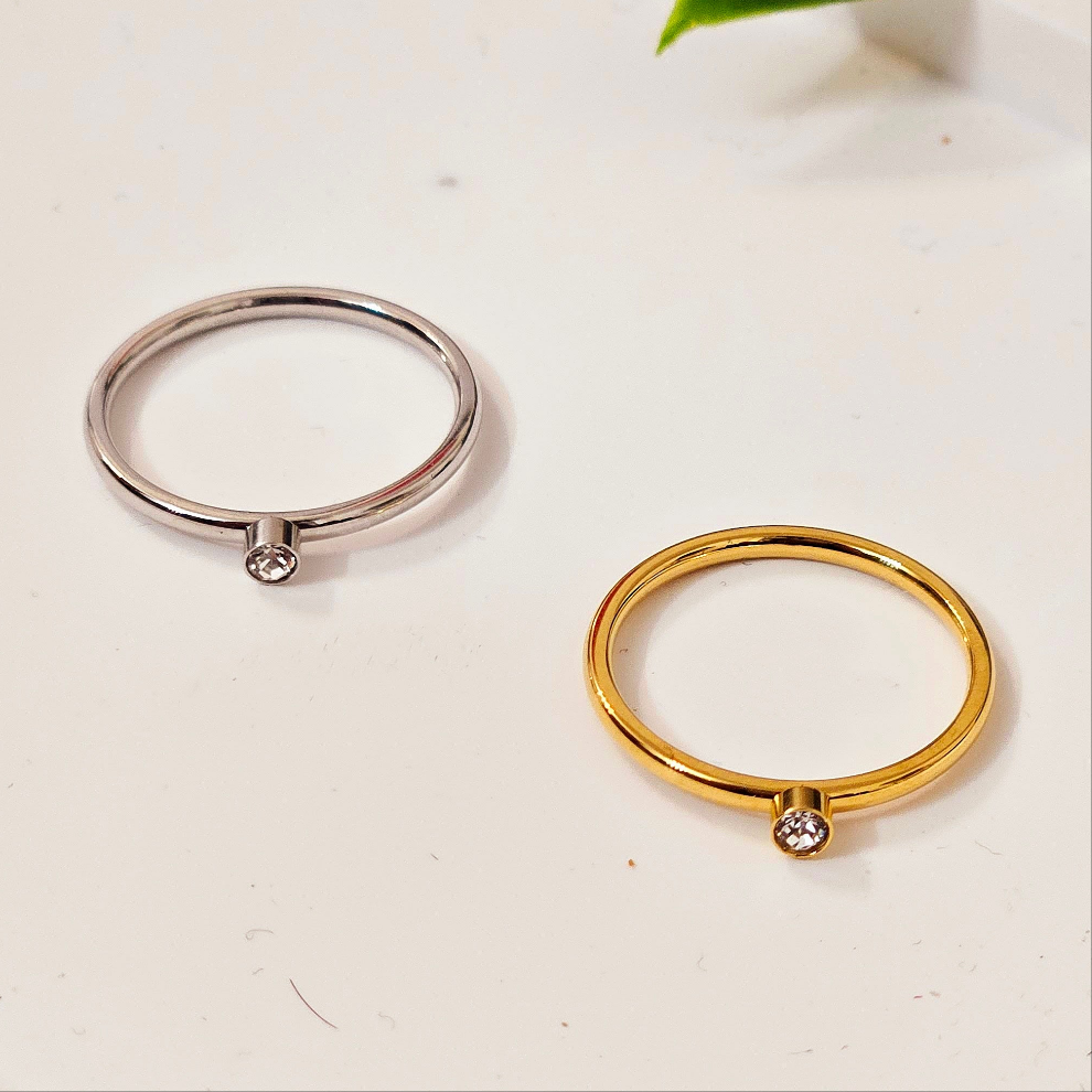 Dainty Single Gem Ring