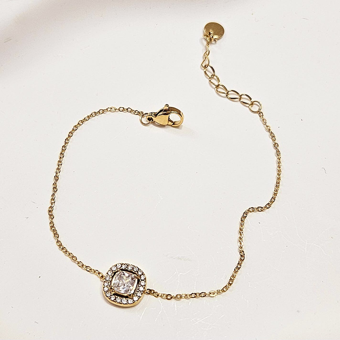 Square Gem Bracelet - Gold