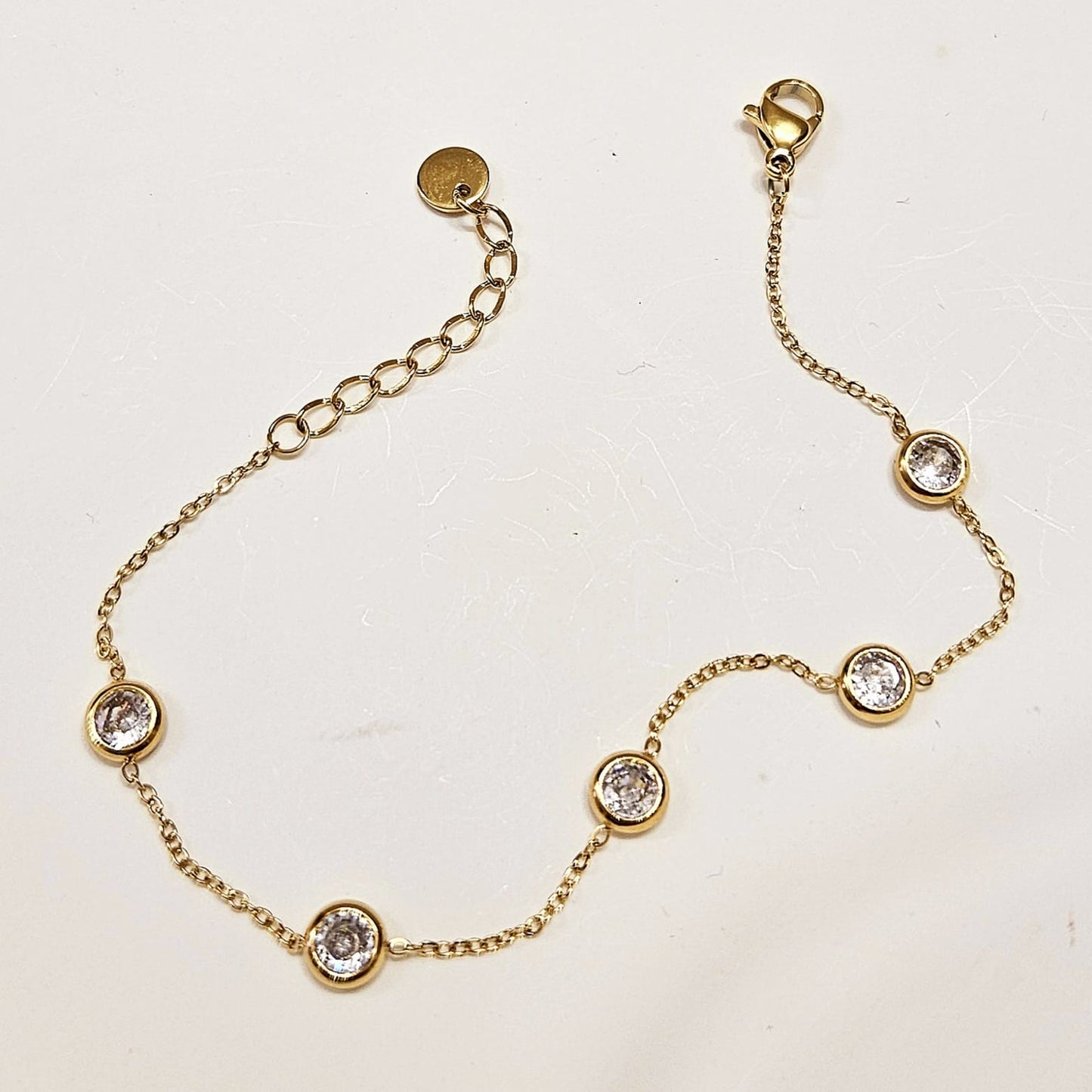 Circle Gem Bracelet - Gold