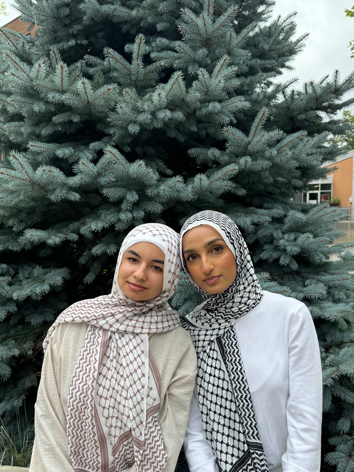 Keffiyeh Printed Modal- Black and White
