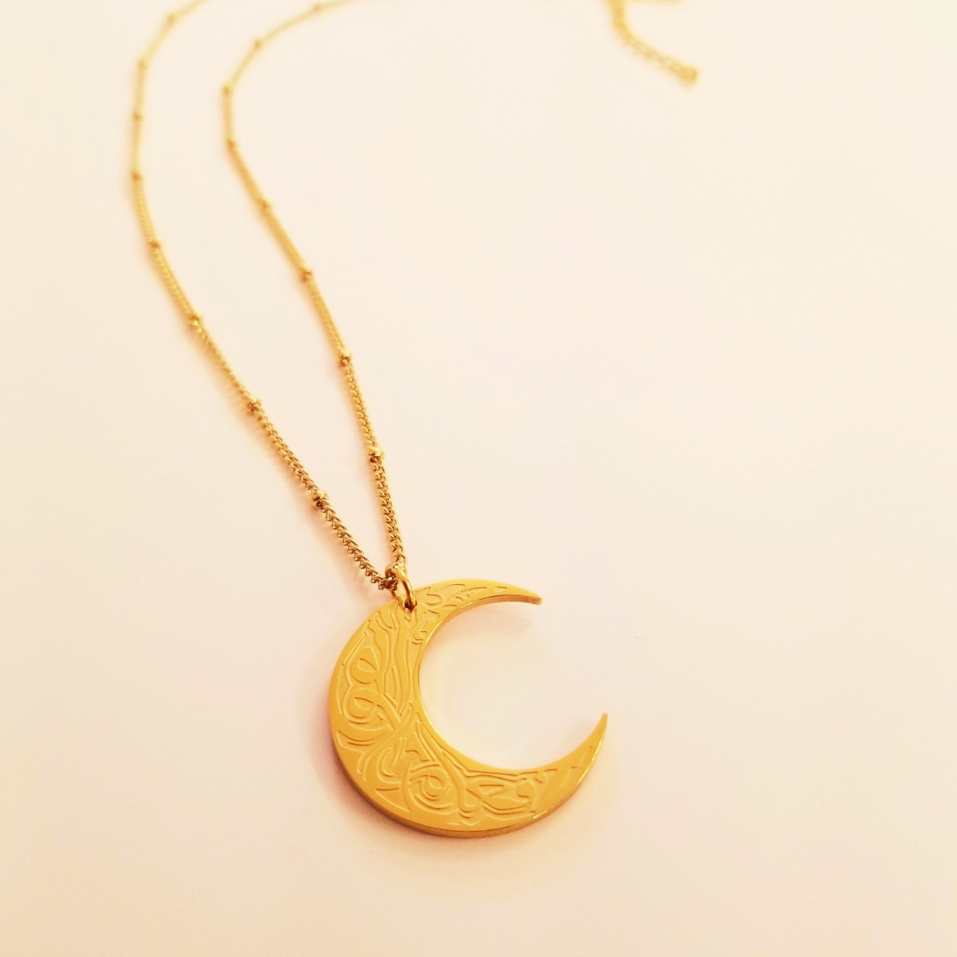 "Do what is Beautiful" | Moon Engraved Necklace