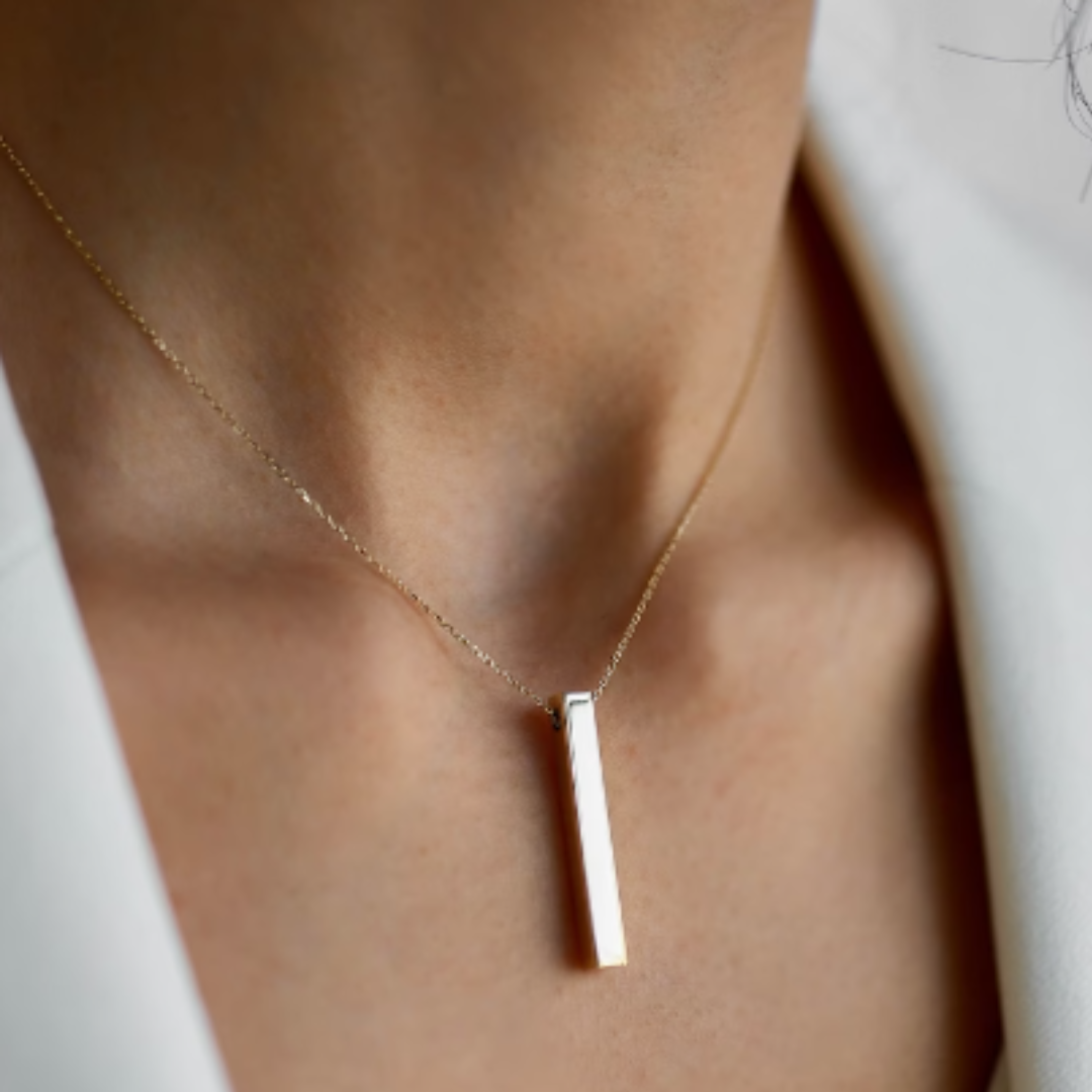Plain Vertical Bar Necklace | Minimal Essentials