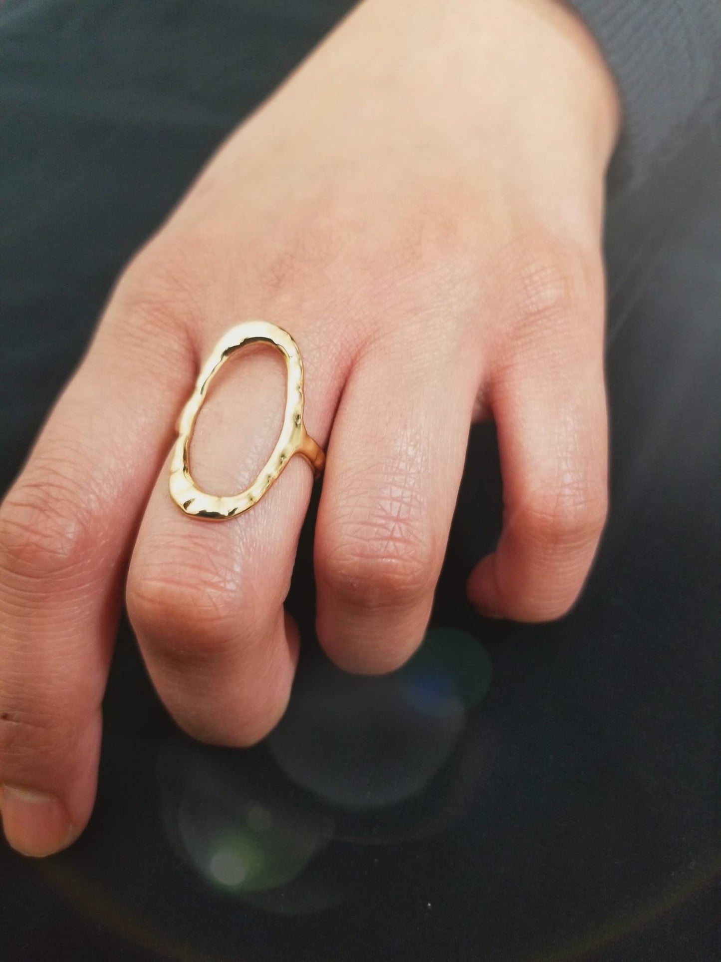 Oval Hammered Ring