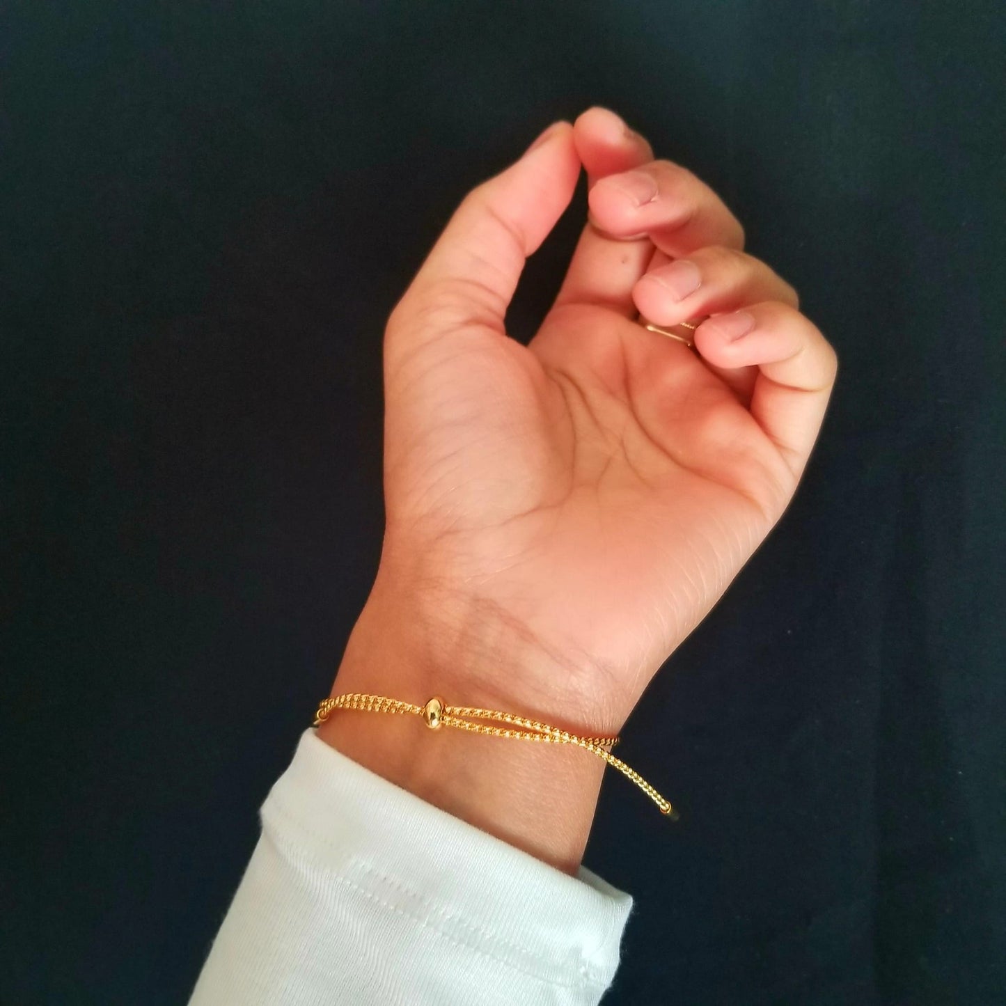Cream Heart Adjustable Bracelet