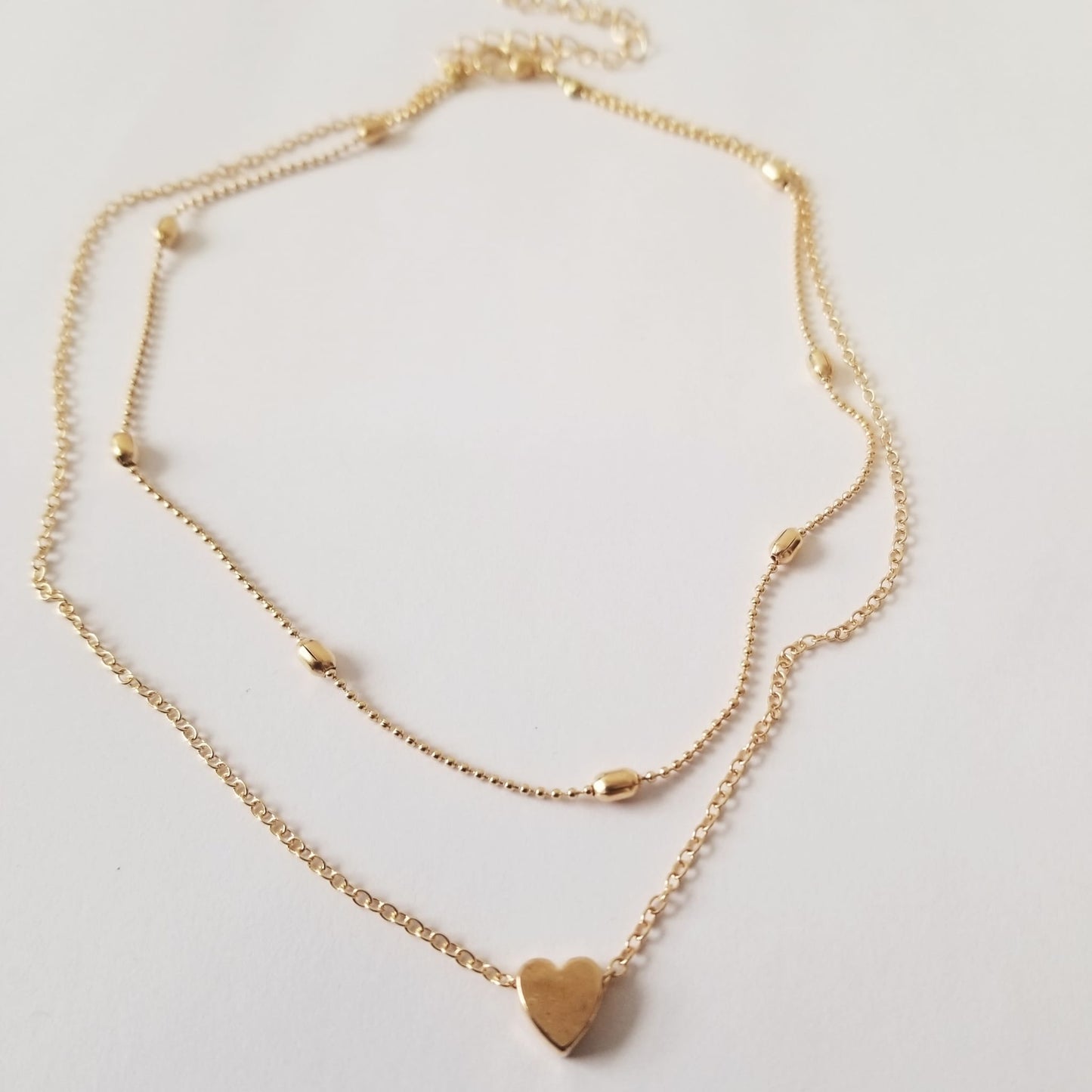 Layered Heart Choker Necklace