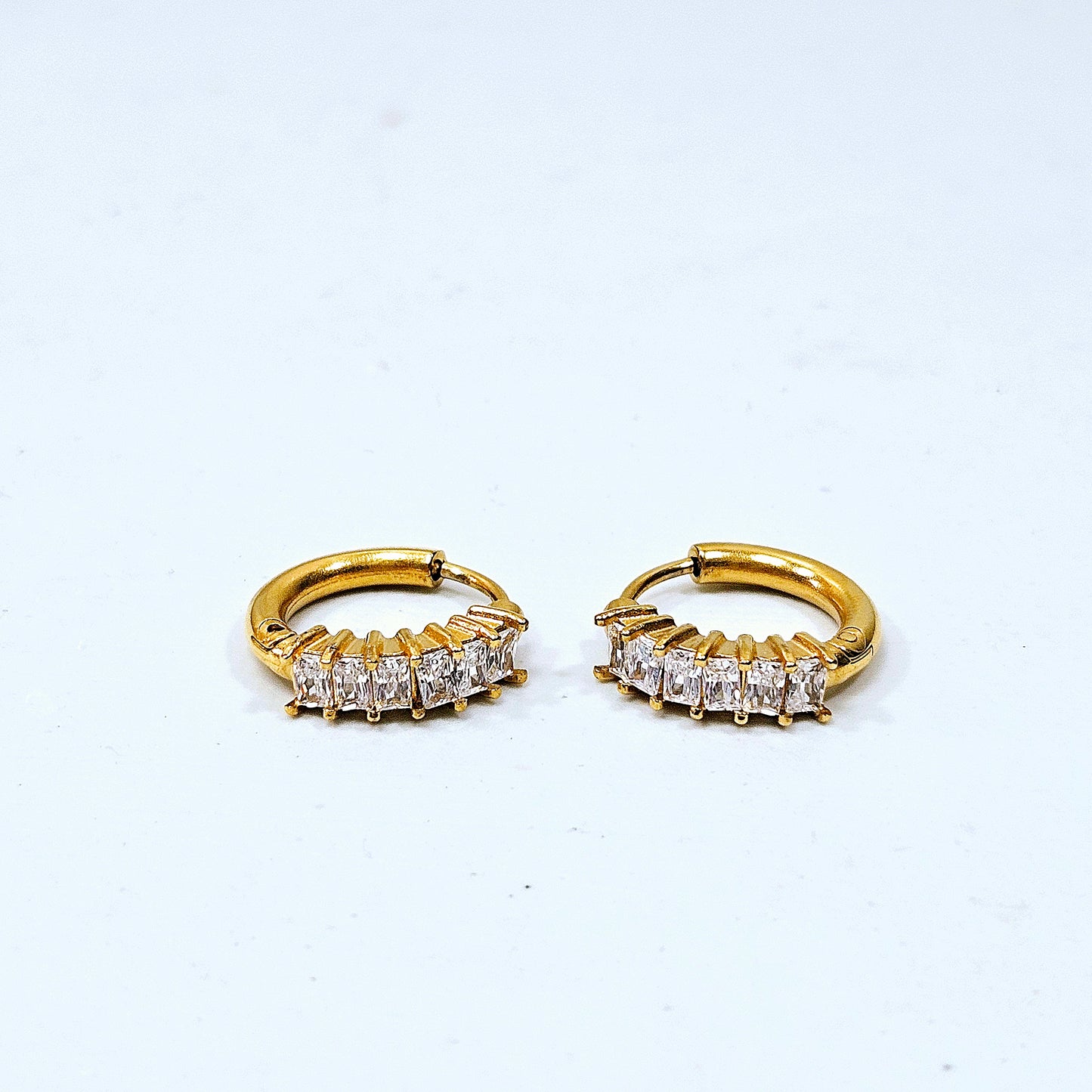 Gemmed Studded Circle Earrings