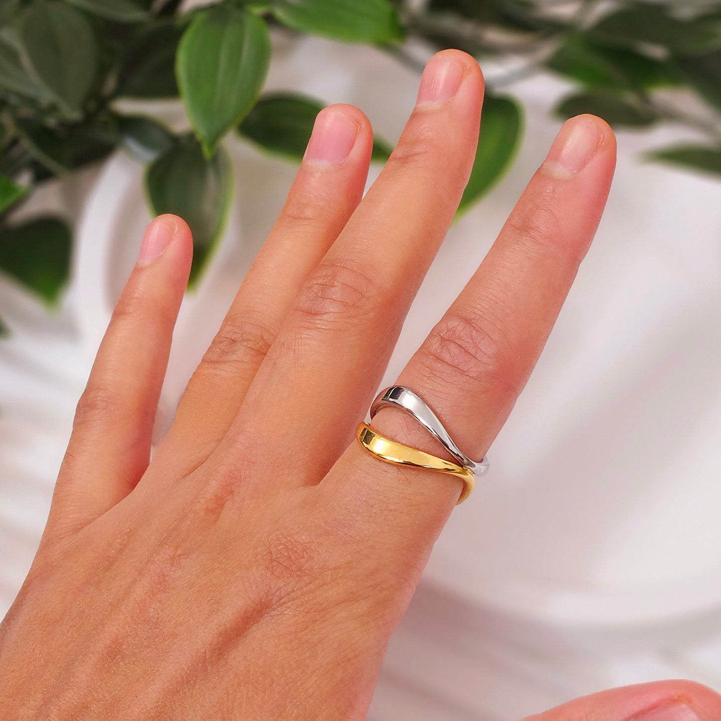 Silver & Gold Modern Ring