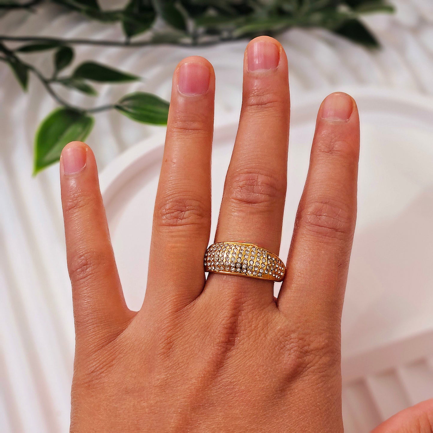 Iced Out Croissant Ring
