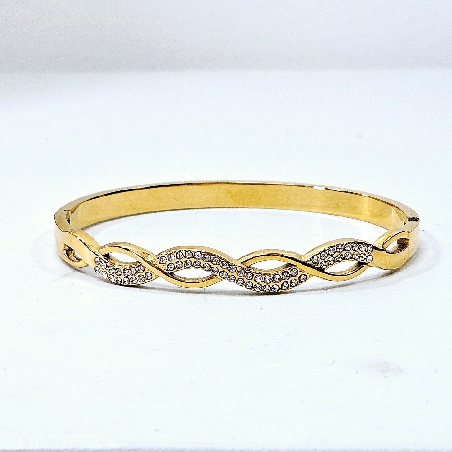 Braided Gemmed Snap Cuff