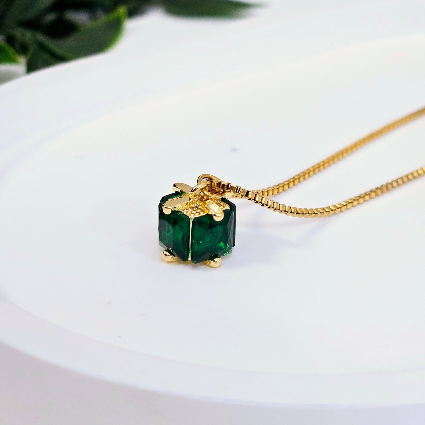Green Giftbox Necklace
