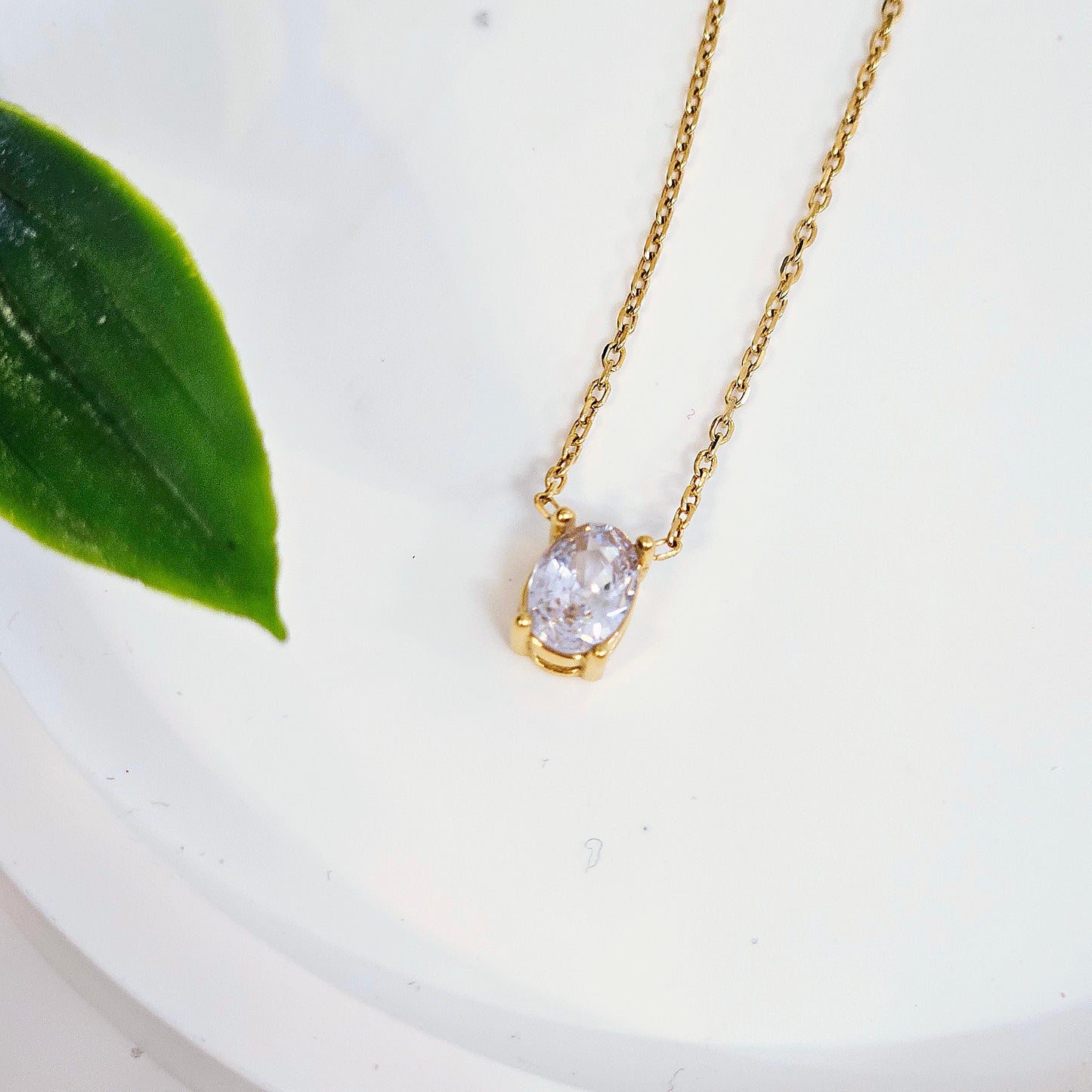 Single Tiny Everyday Oval Necklace