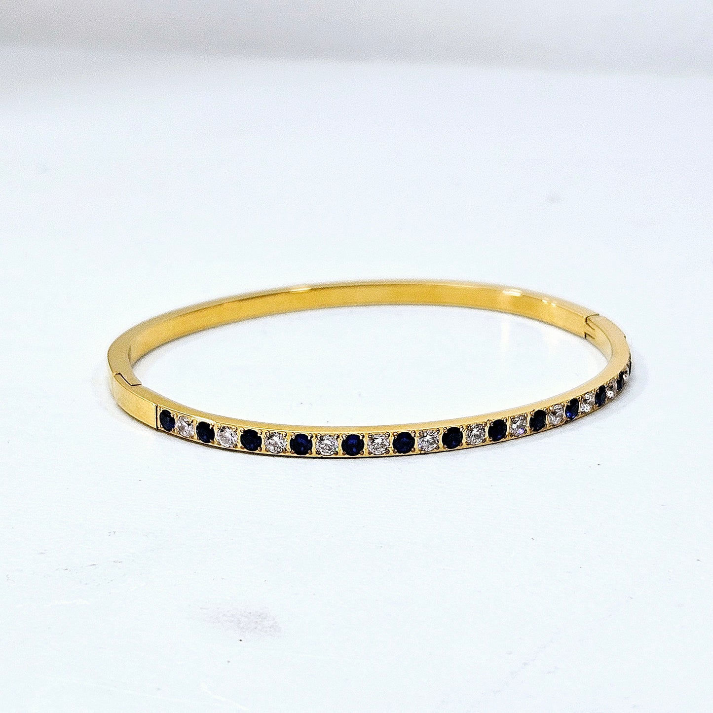 Gemmed Navy Snap Cuff
