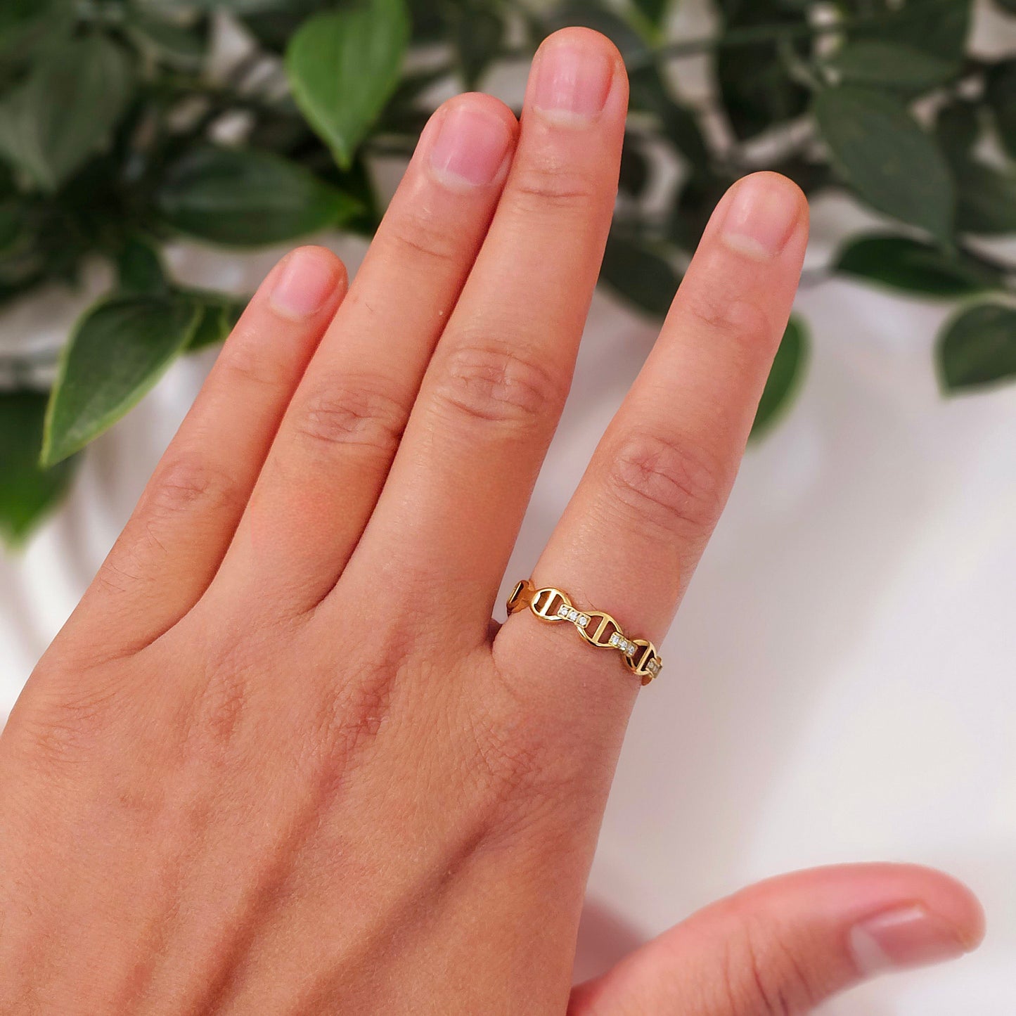 Iced Out Infinity Link Ring