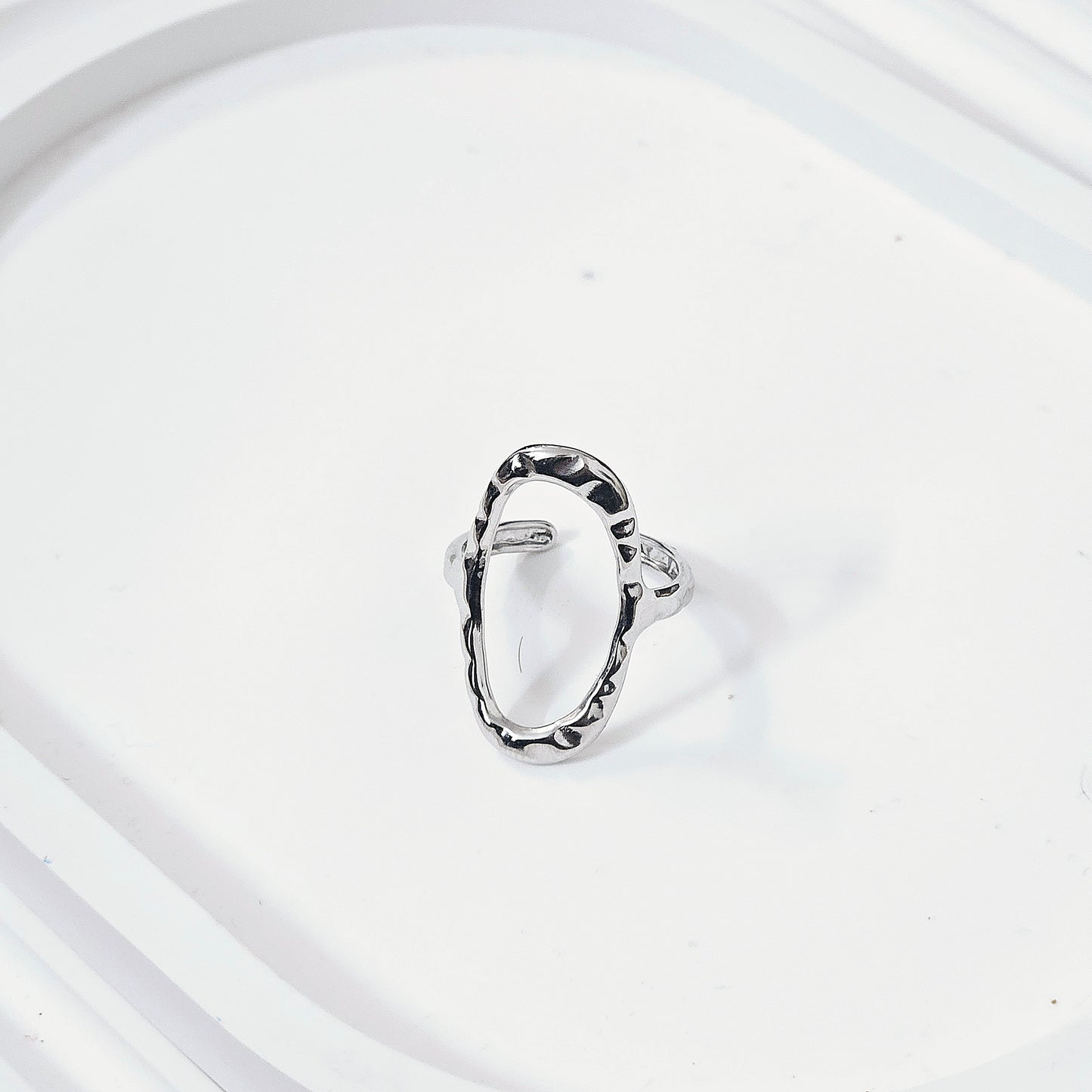 Oval Hammered Ring