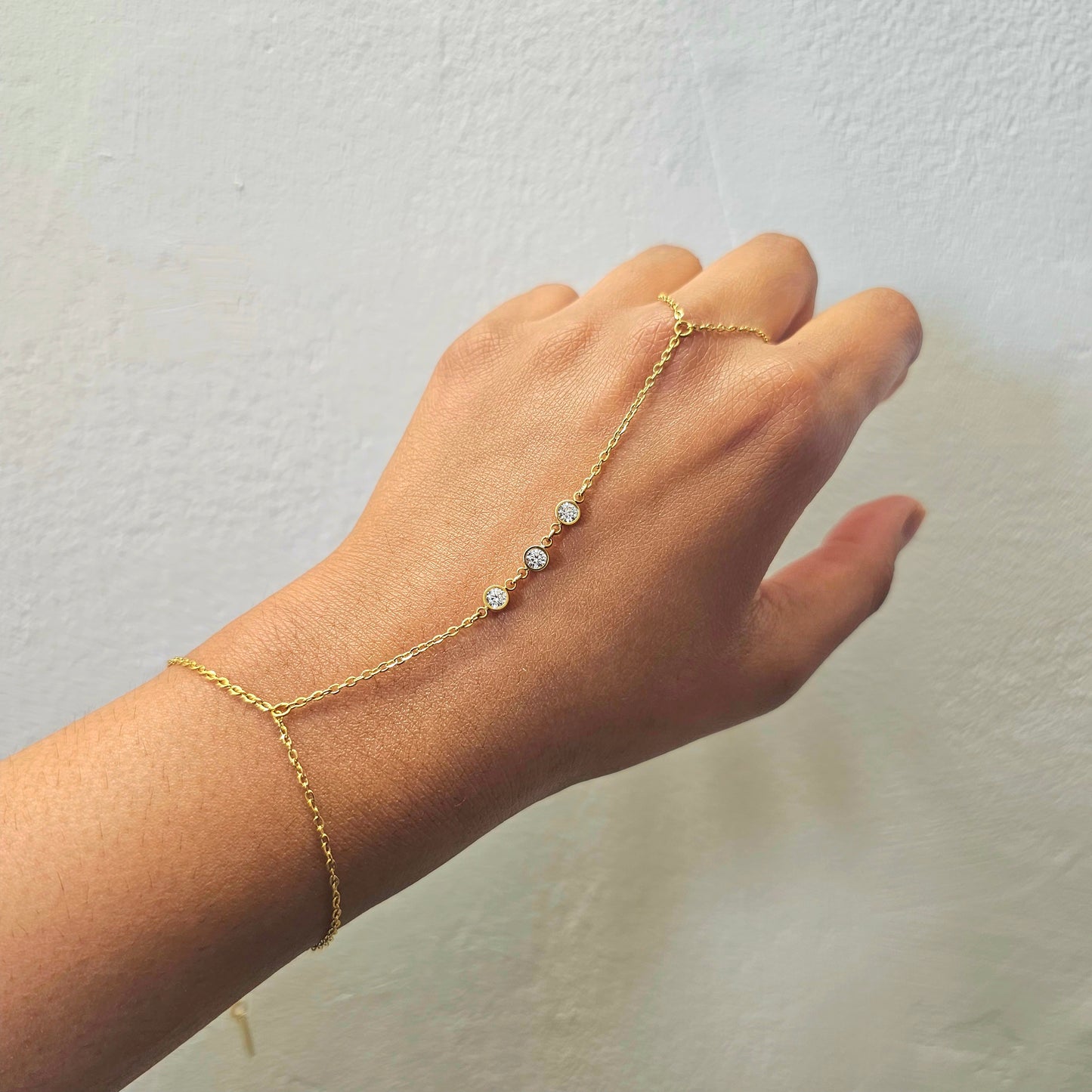 Line of Stars Hand Chain- Gold & Silver