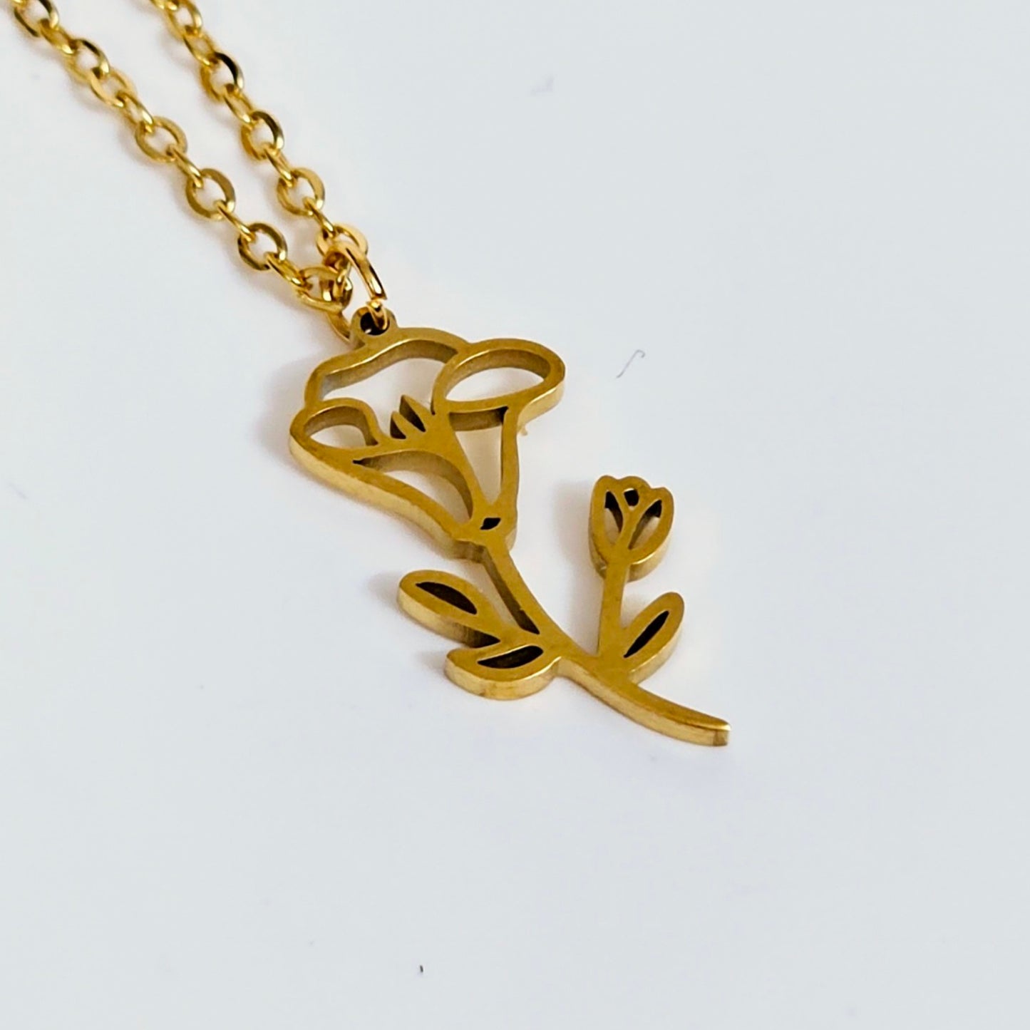 Flower Outline Necklace - Flower: Morning Glory