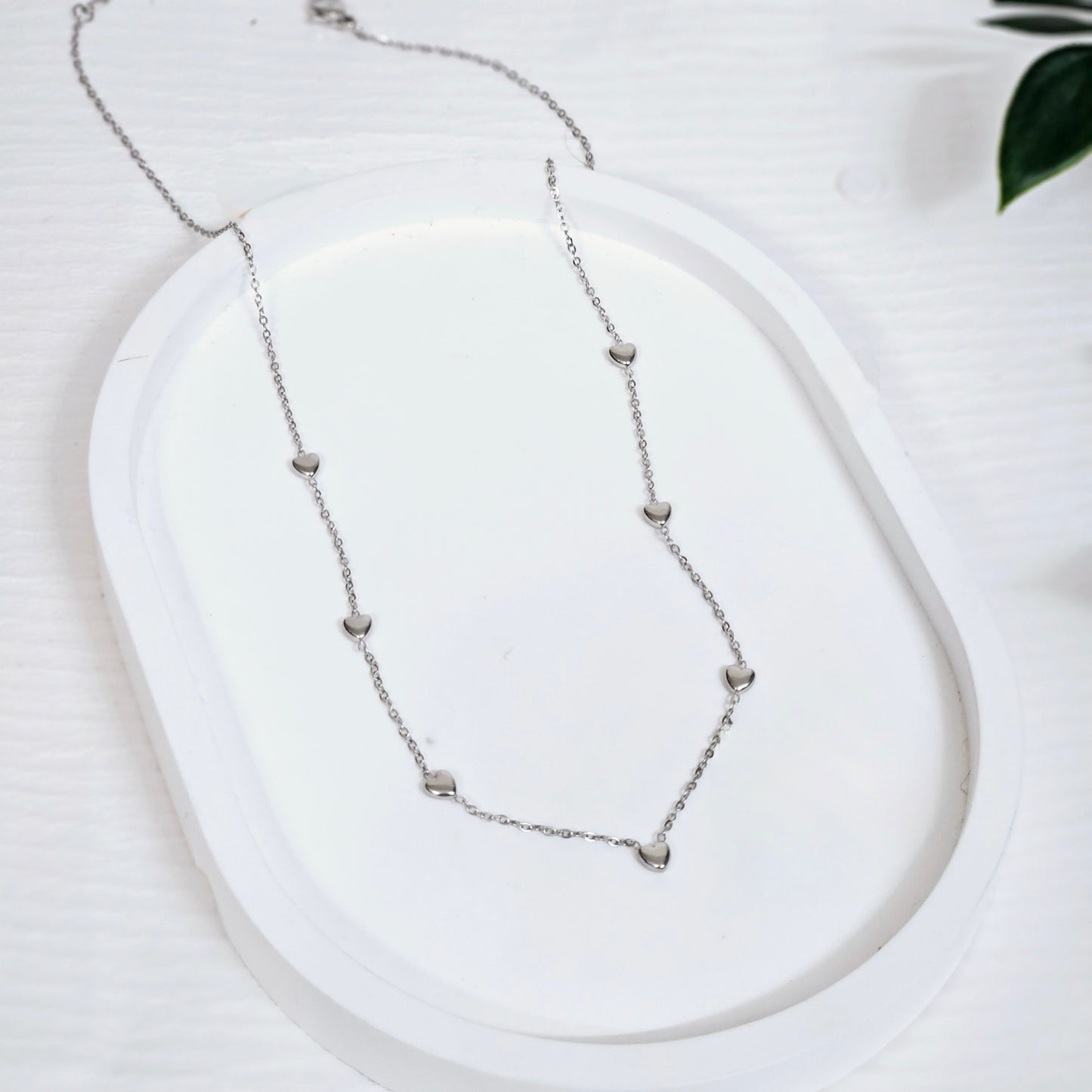 Tiny Heart All Rounded Necklace - Silver