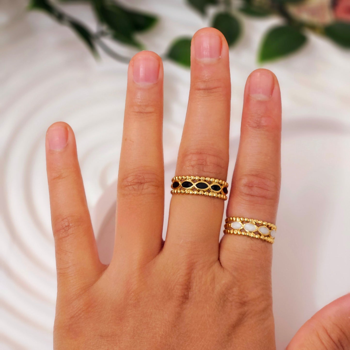 Oil Drop Weave Ring