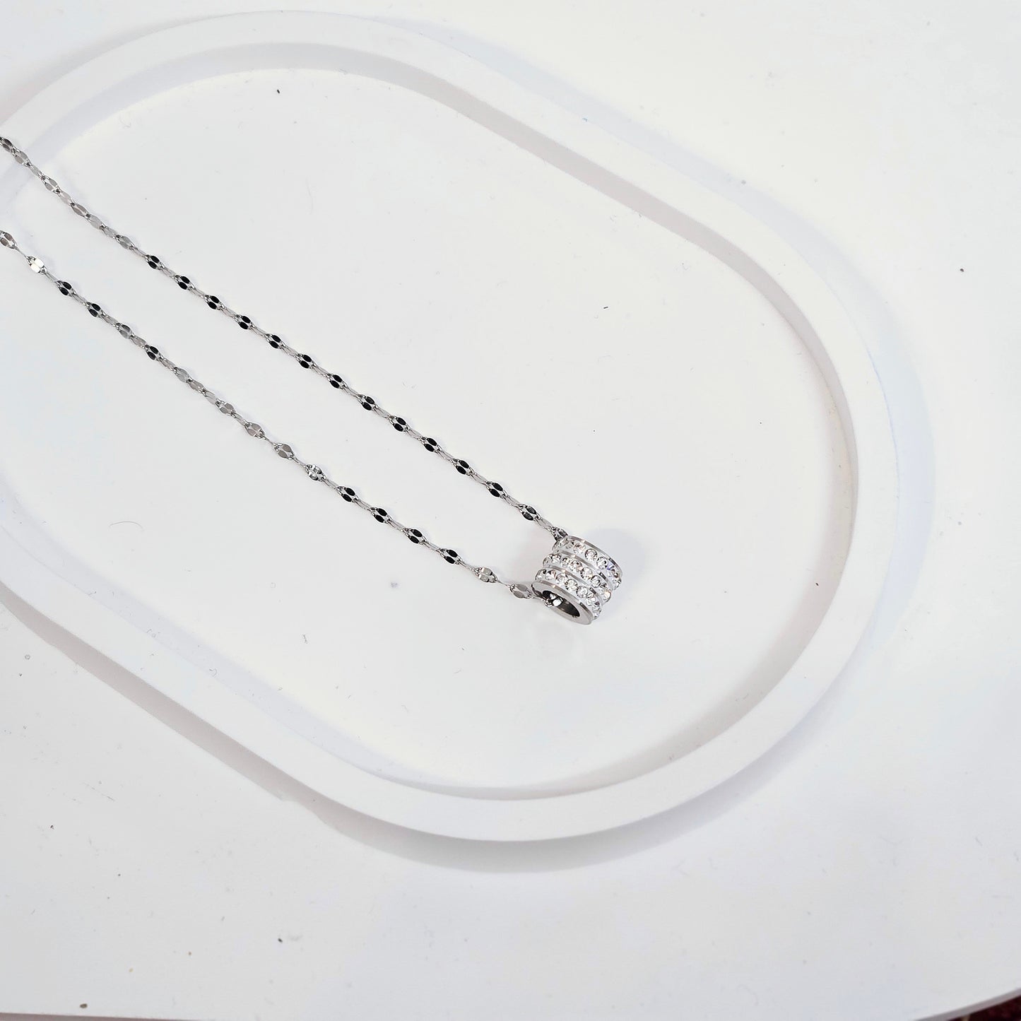 Rotating Gem Necklace - Silver Only