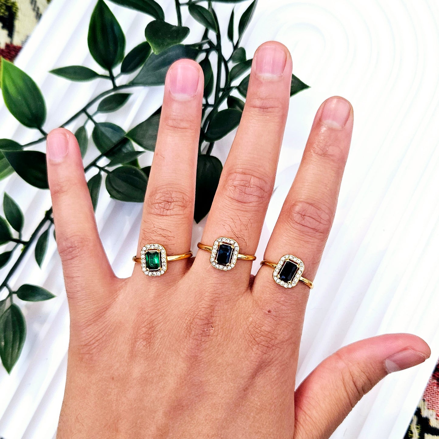 Rectangle Gem Ring