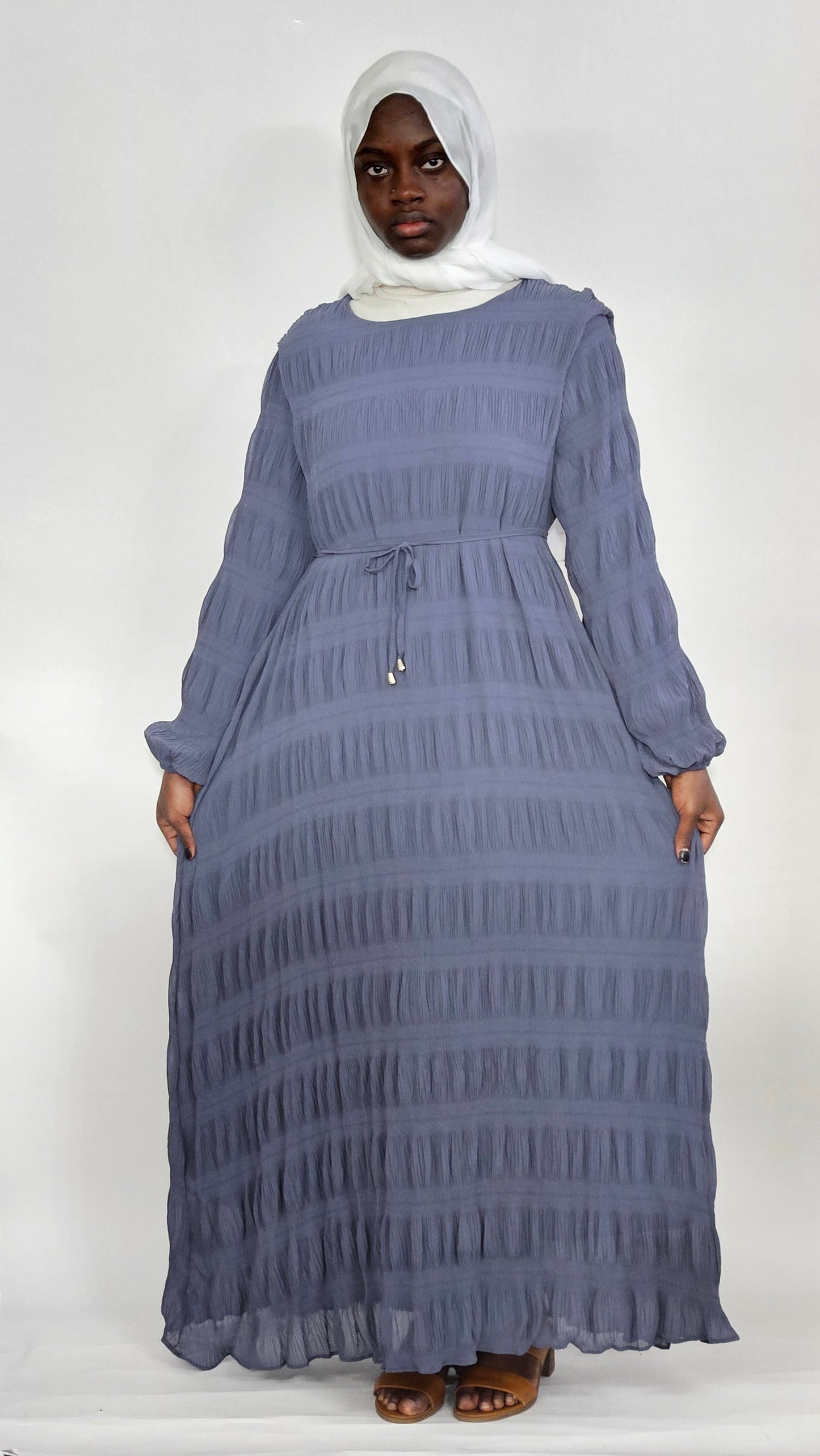 Ripple Dress - Denim Dark Blue