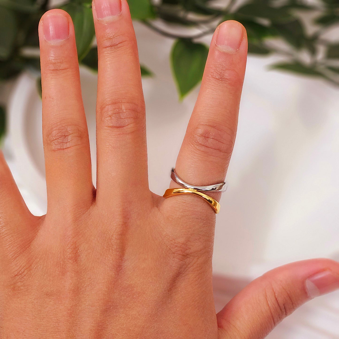 Silver & Gold Modern Ring