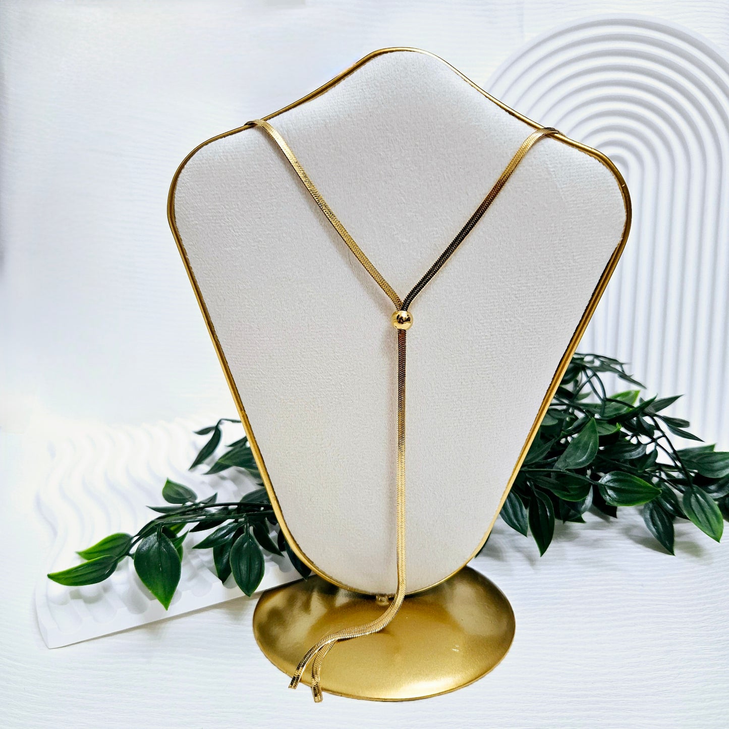 Adjustable Ball Y Necklace