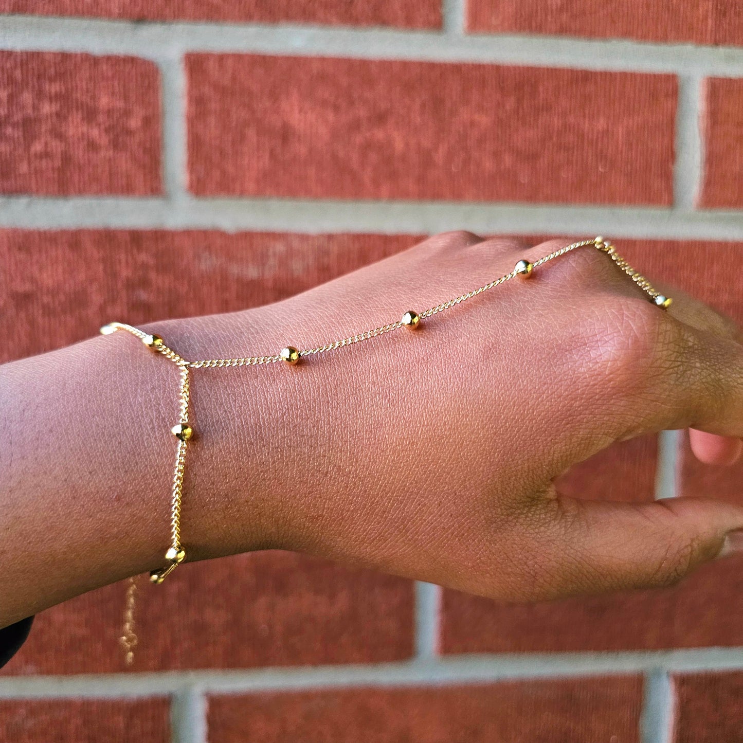 Classic Dot Hand Chain- Gold