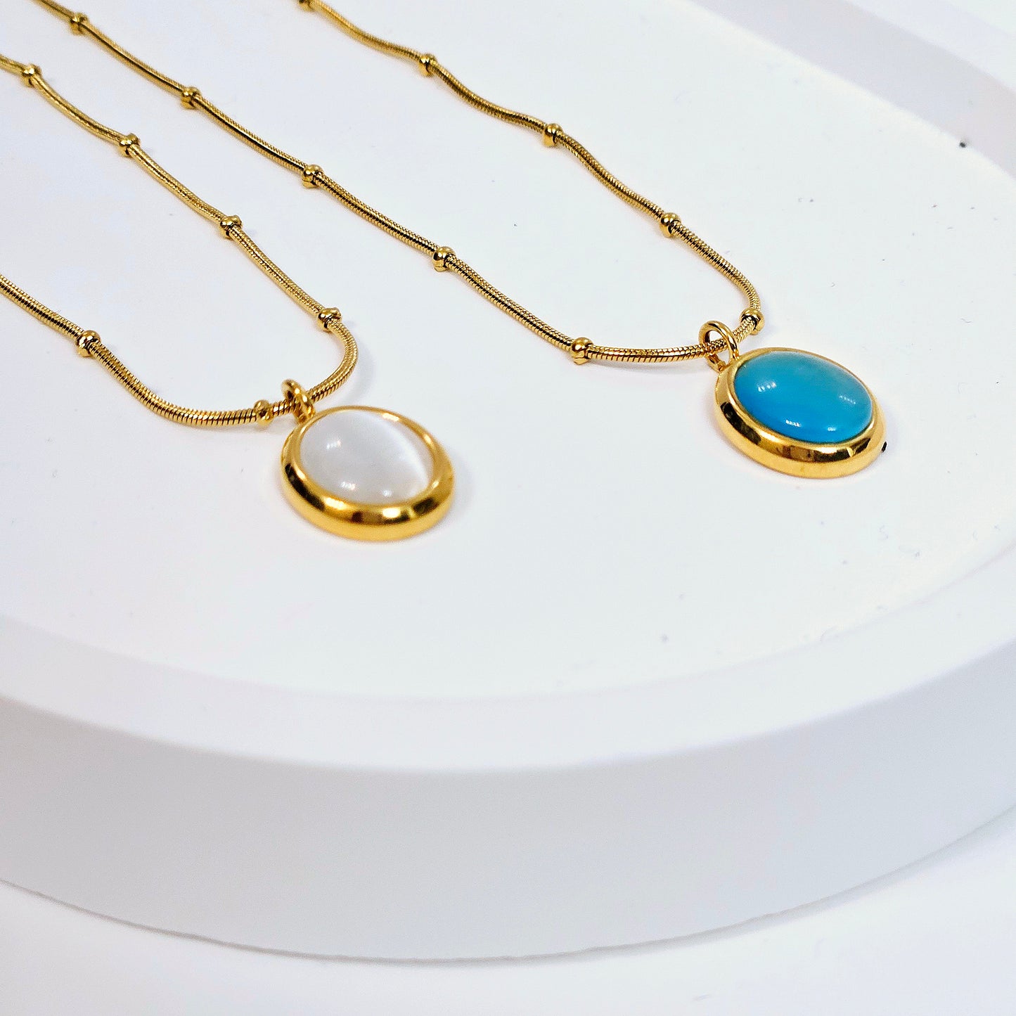 Eye of the Ocean Necklace - 2 Stone Colors