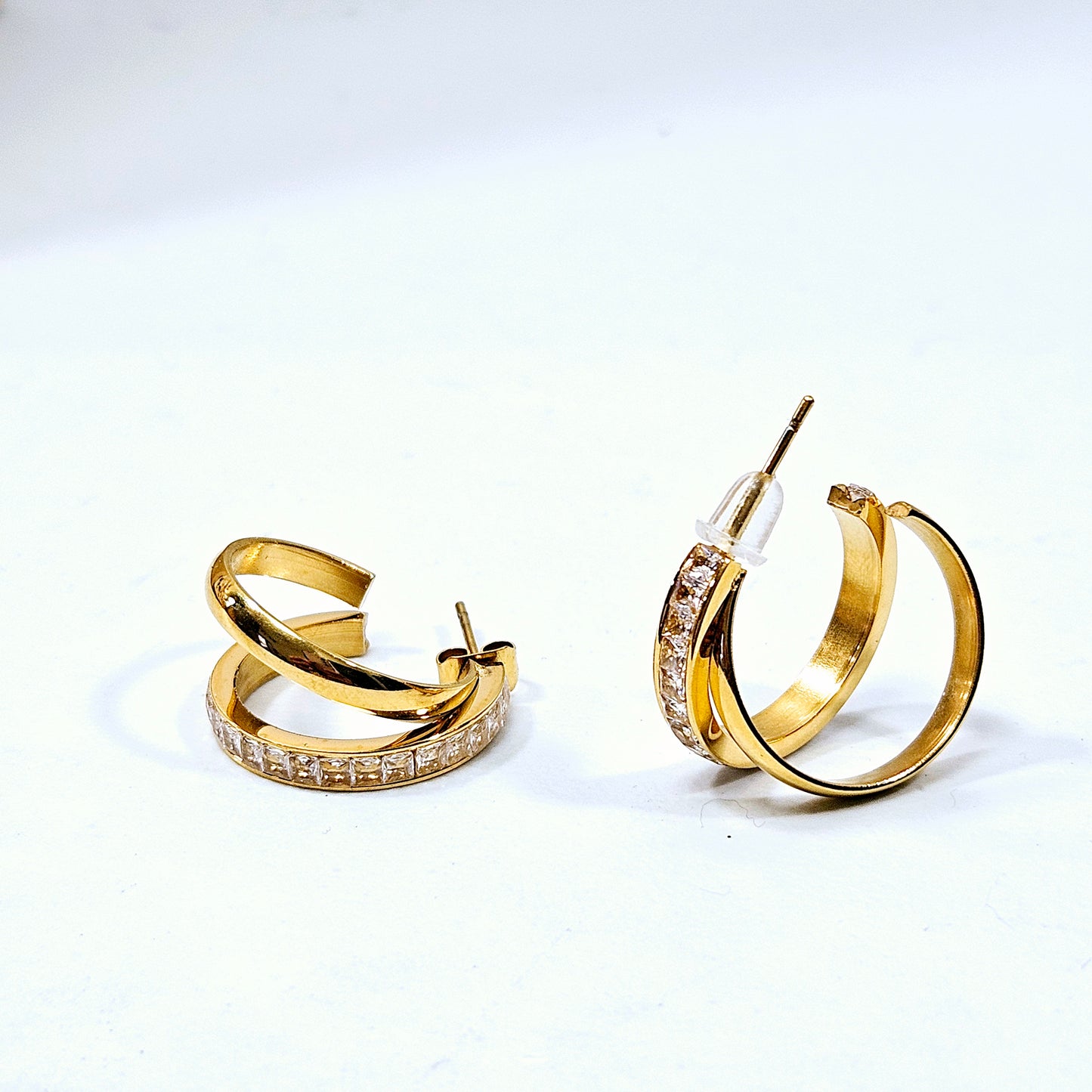 Gemmed Double Laced Earrings