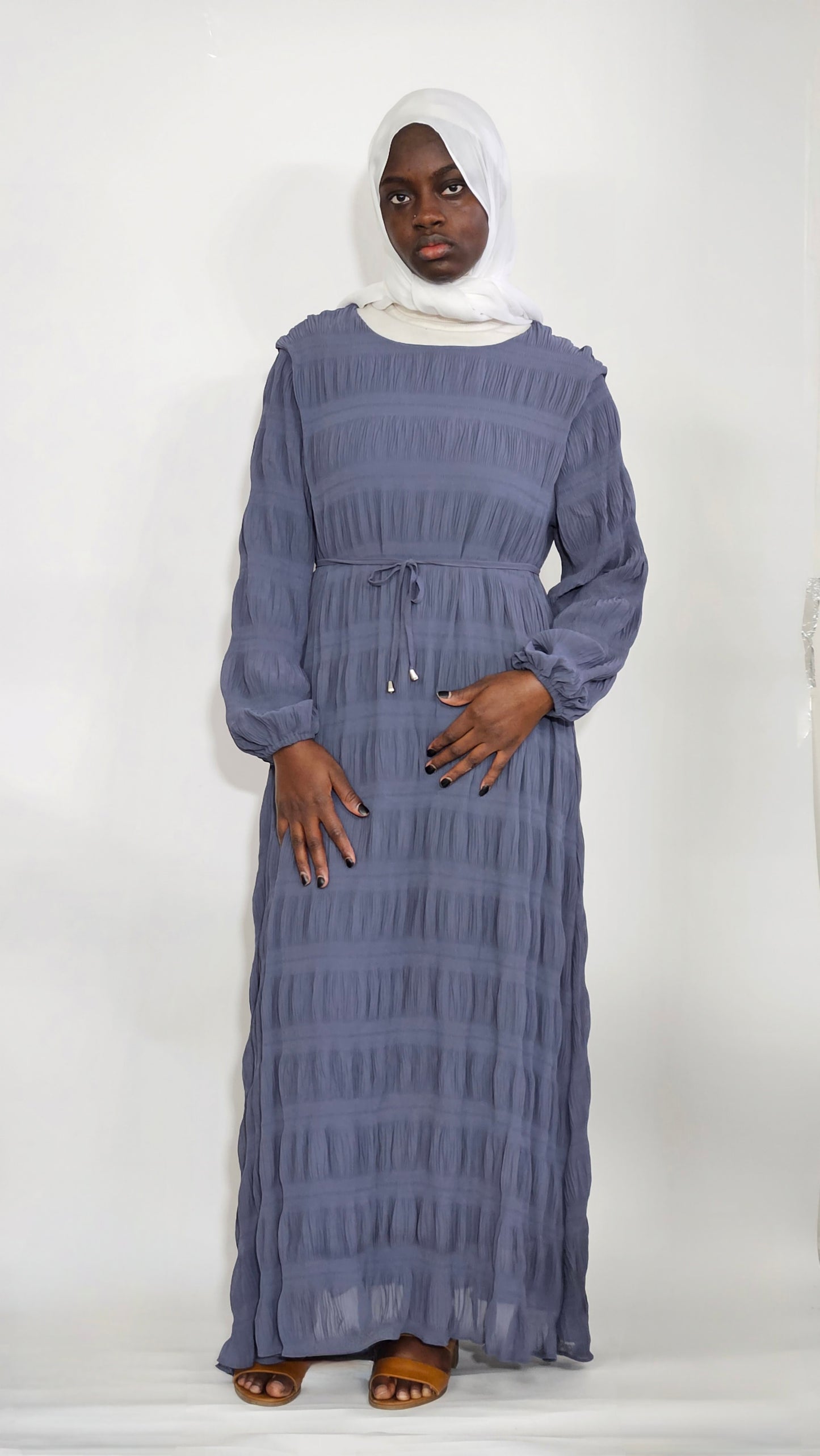Ripple Dress - Denim Dark Blue