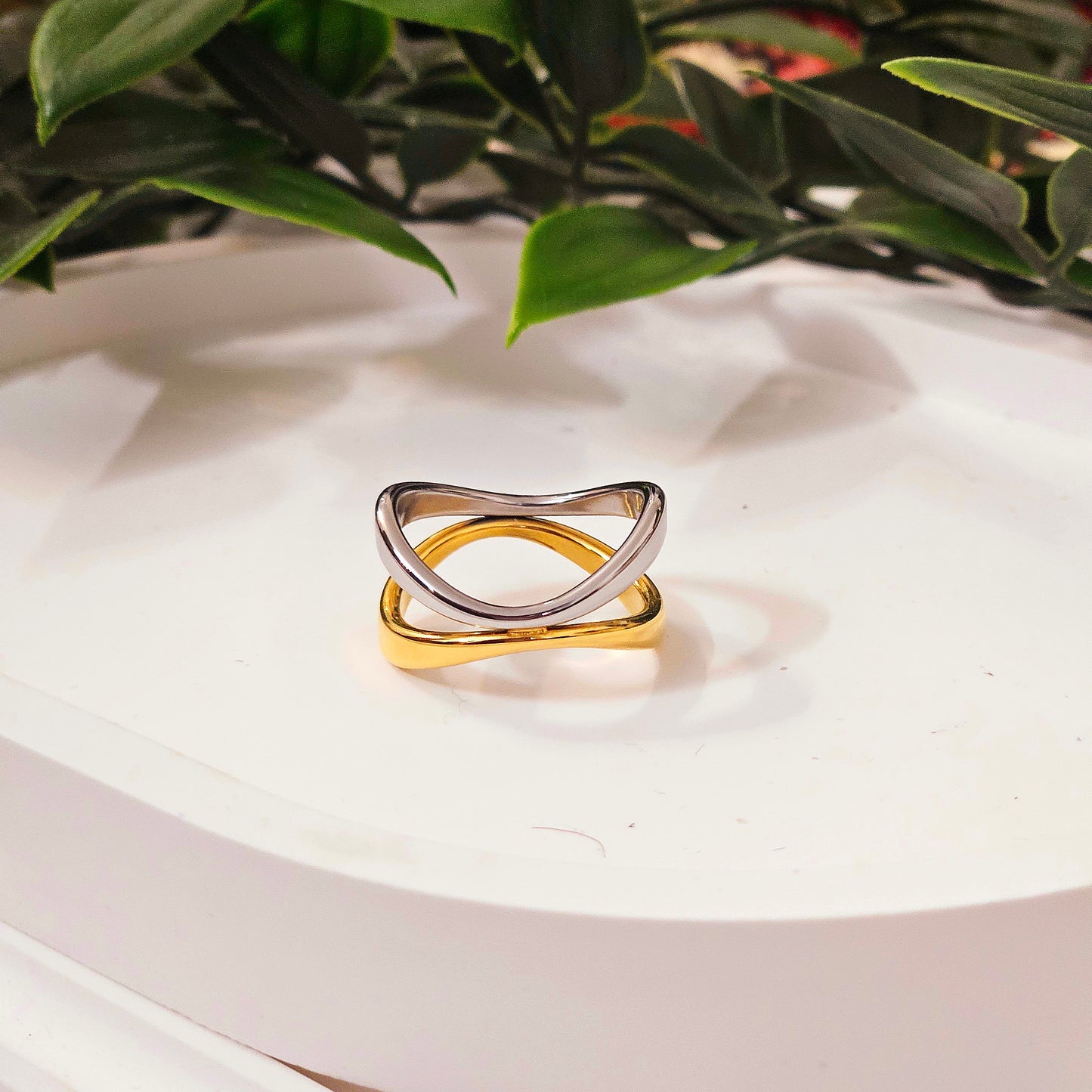 Silver & Gold Modern Ring