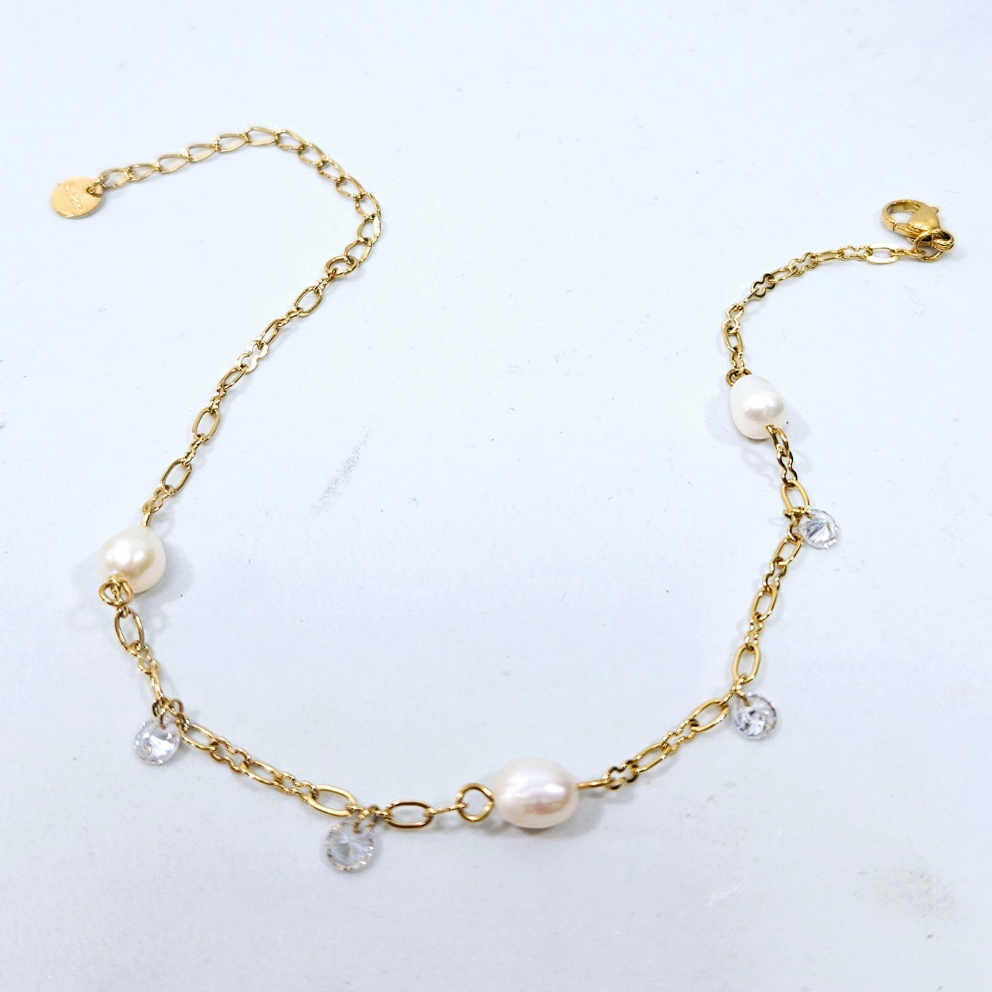 Freshwater Pearl & Gem Anklet