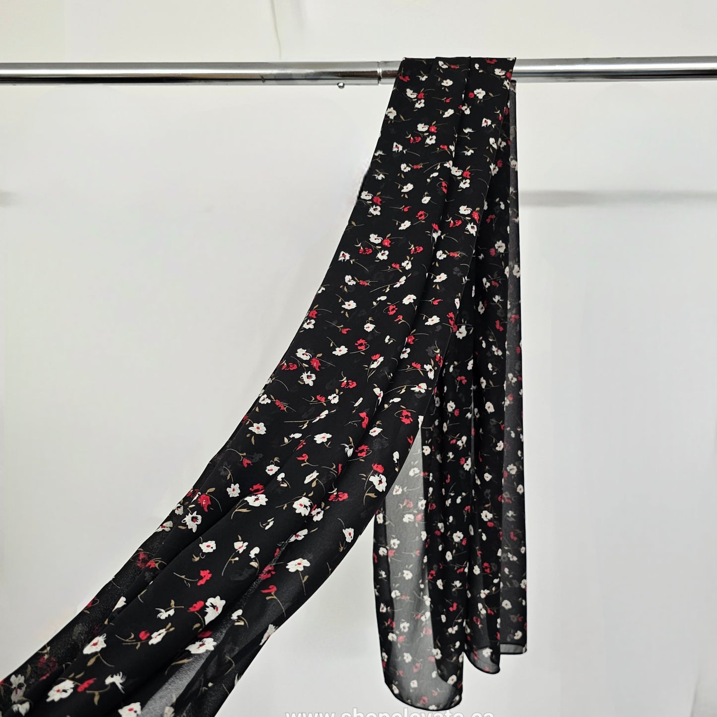 Floral Chiffon - Black Night